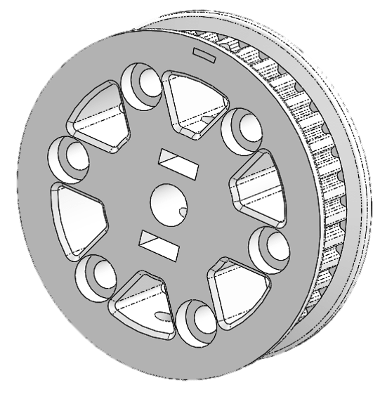 I had fun with the rear pulley design